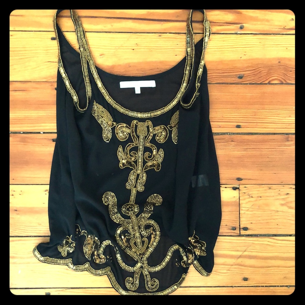 Embellished black tank